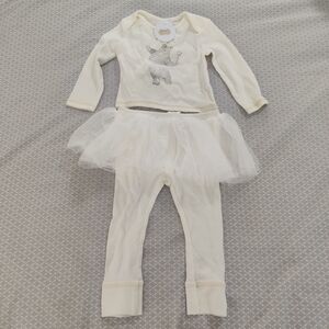 SOLD-NWT Mud Pie Baby Girls Tutu Bear 2 piece set 6-9 month Ivory